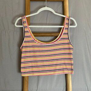 Express One Eleven Cropped Striped Tank Top. Size:Medium
